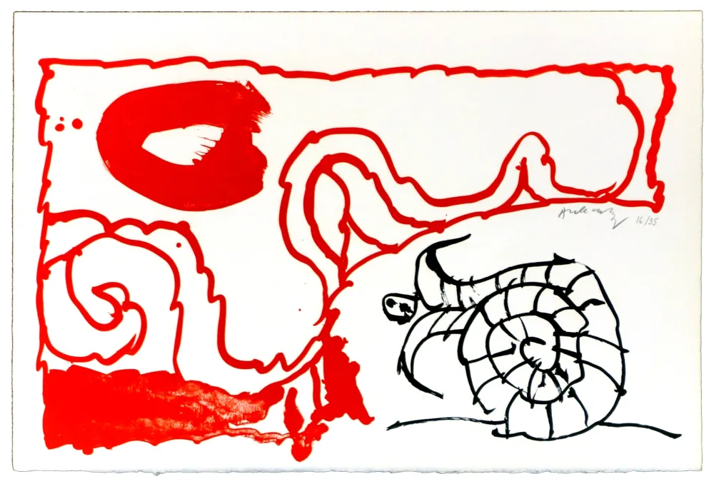 リトグラフ Alechinsky - Le rêve de l'ammonite 5