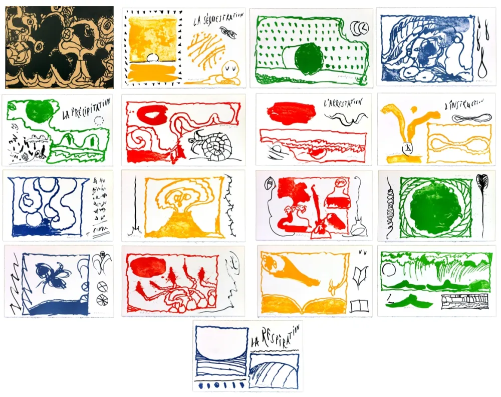 リトグラフ Alechinsky - Le rêve de l'amonite (complete suite)