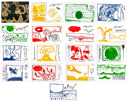 リトグラフ Alechinsky - Le rêve de l'amonite (complete suite)
