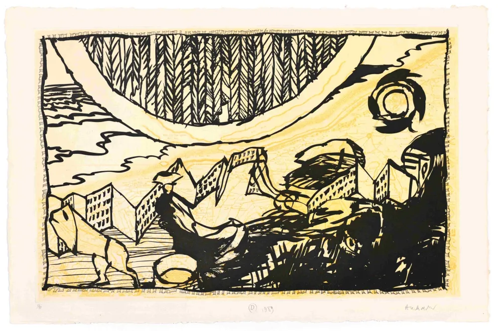 エッチング Alechinsky - Le Siège de Nieuport