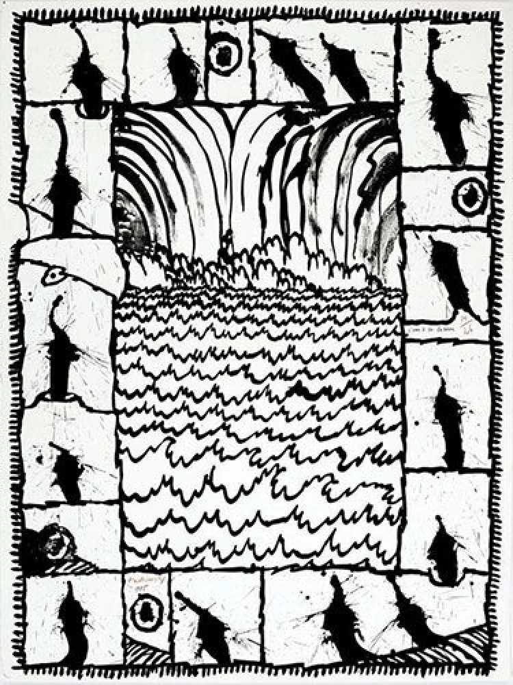 リトグラフ Alechinsky - L'eau à la lucarne