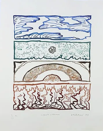 彫版 Alechinsky - Les 4 éléments