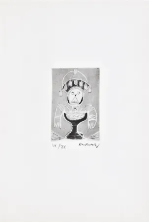 エッチング Alechinsky - Les métiers 06: Le coiffeur