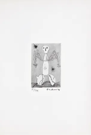 エッチング Alechinsky - Les métiers 07: Le soldat méconnu