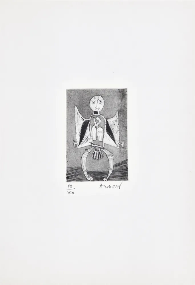 エッチング Alechinsky - Les métiers 08: Le garagiste