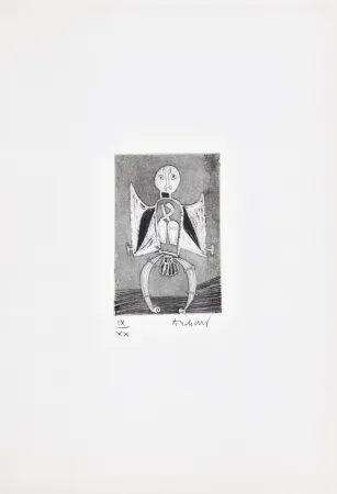 エッチング Alechinsky - Les métiers 08: Le garagiste