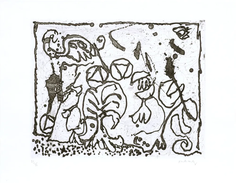 エッチング Alechinsky - Les points sans les i