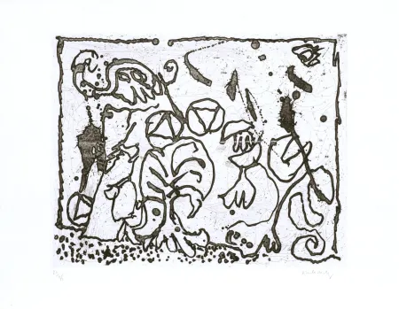 エッチング Alechinsky - Les points sans les i