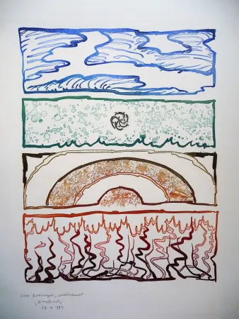リトグラフ Alechinsky - Les quatre élements 