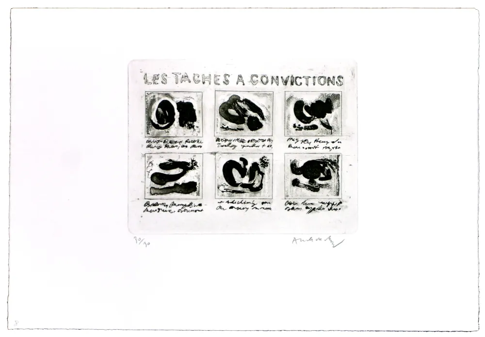 エッチング Alechinsky - Les tâches à convictions