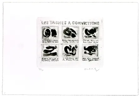 エッチング Alechinsky - Les tâches à convictions