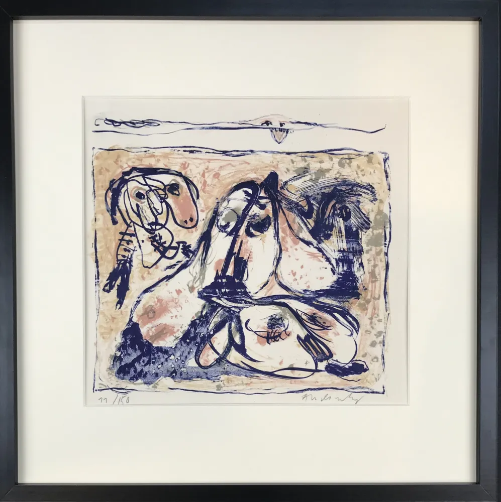 リトグラフ Alechinsky - Les tireurs de langue, 1962