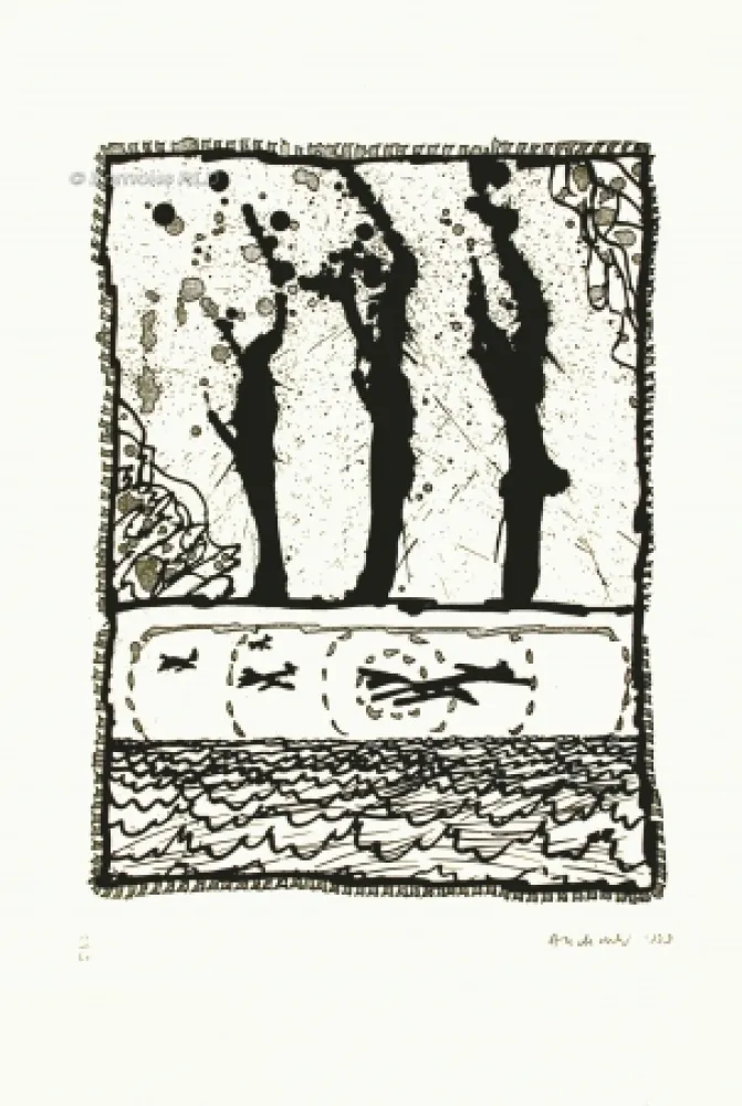 エッチングと　アクチアント Alechinsky - Les trois coups