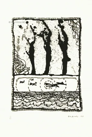 エッチングと　アクチアント Alechinsky - Les trois coups