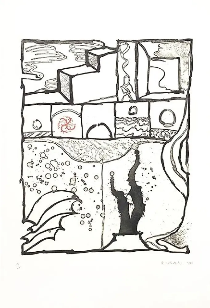 彫版 Alechinsky - Les trois marches