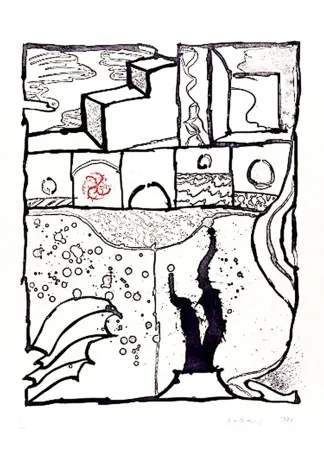 彫版 Alechinsky - Les trois marches