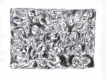 リトグラフ Alechinsky - Les yeux ouverts