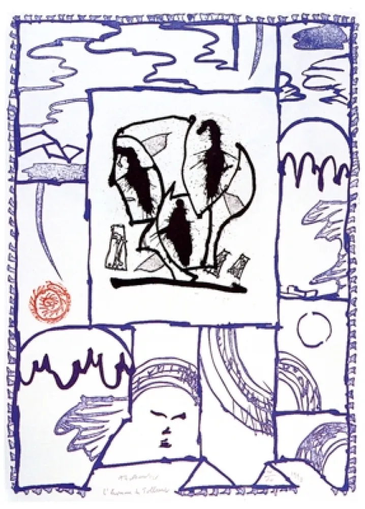 エッチングと　アクチアント Alechinsky - L'homme de Tollund