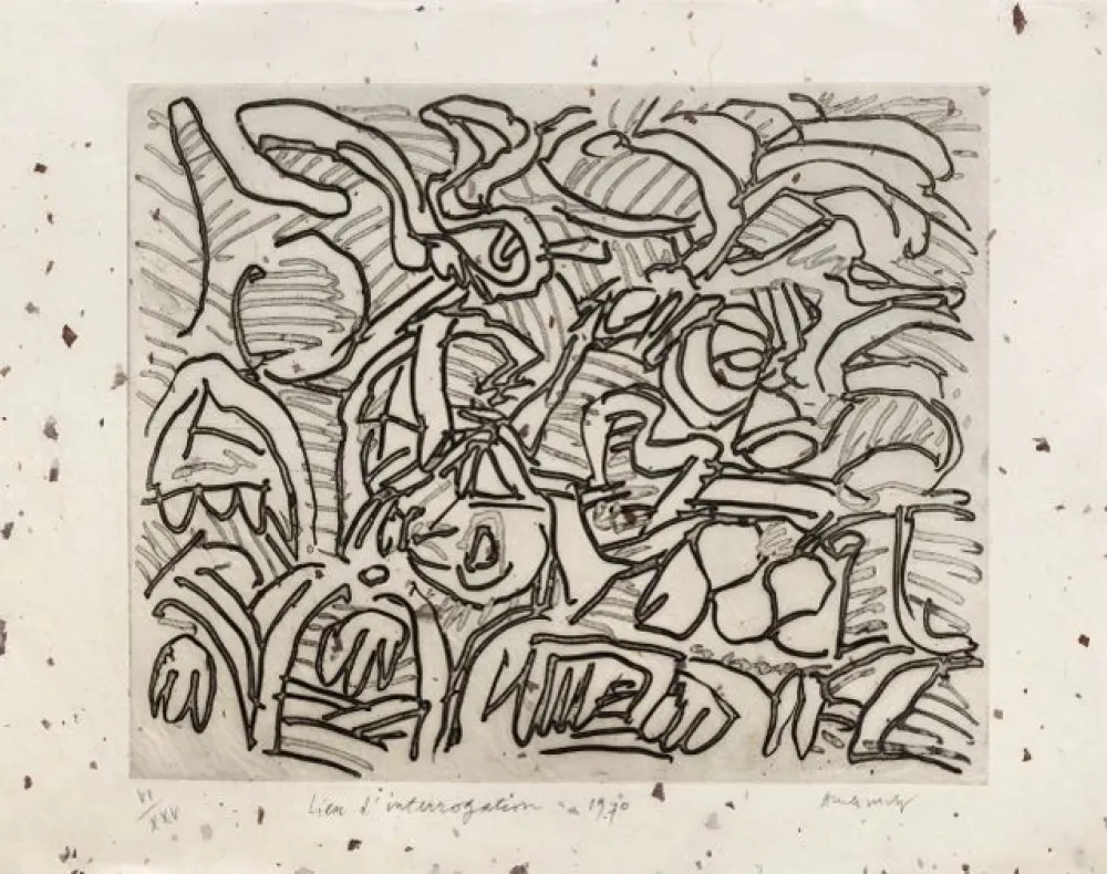 彫版 Alechinsky - Lieu d'interrogation