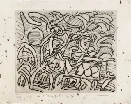 彫版 Alechinsky - Lieu d'interrogation