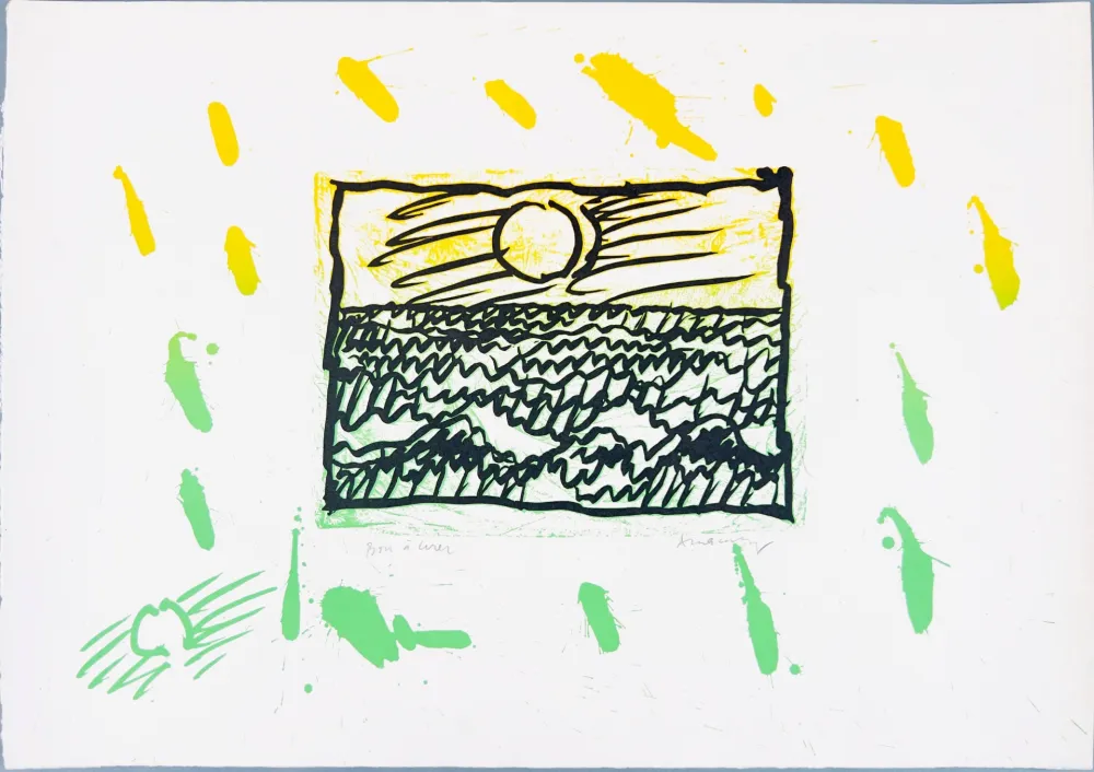 リノリウム彫版 Alechinsky - Lino-litho, Planche VII