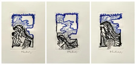 エッチング Alechinsky - '' L'Or Noir ''