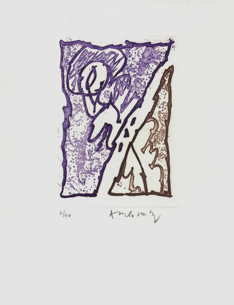 エッチング Alechinsky - '' Maint Corps de Chambres ''