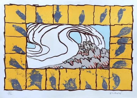 リトグラフ Alechinsky - '' Maitresse Vague ''