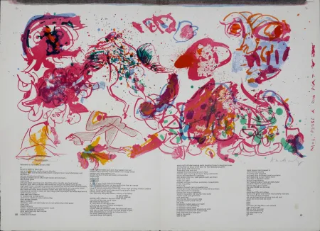 リトグラフ Alechinsky - Moi, Pensé À Rue Piat, 1964 - Hand-signed!