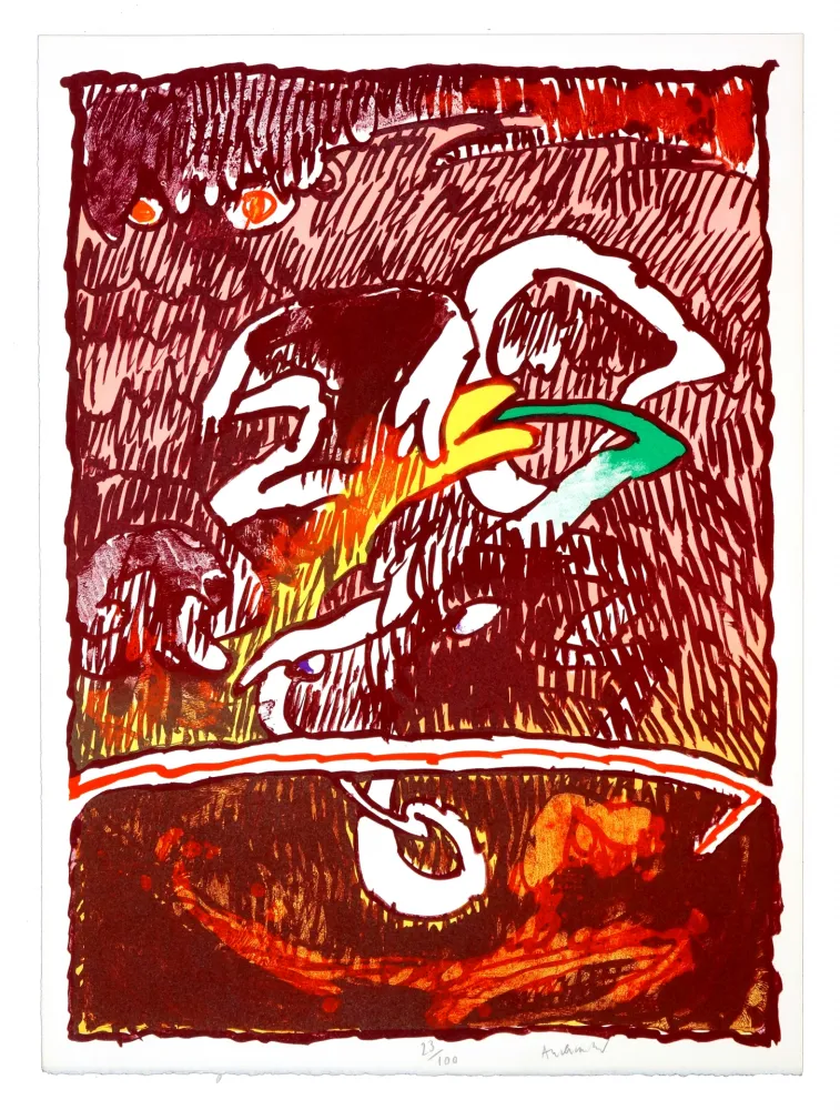 リトグラフ Alechinsky - Objets Volants