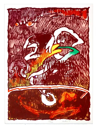 リトグラフ Alechinsky - Objets Volants