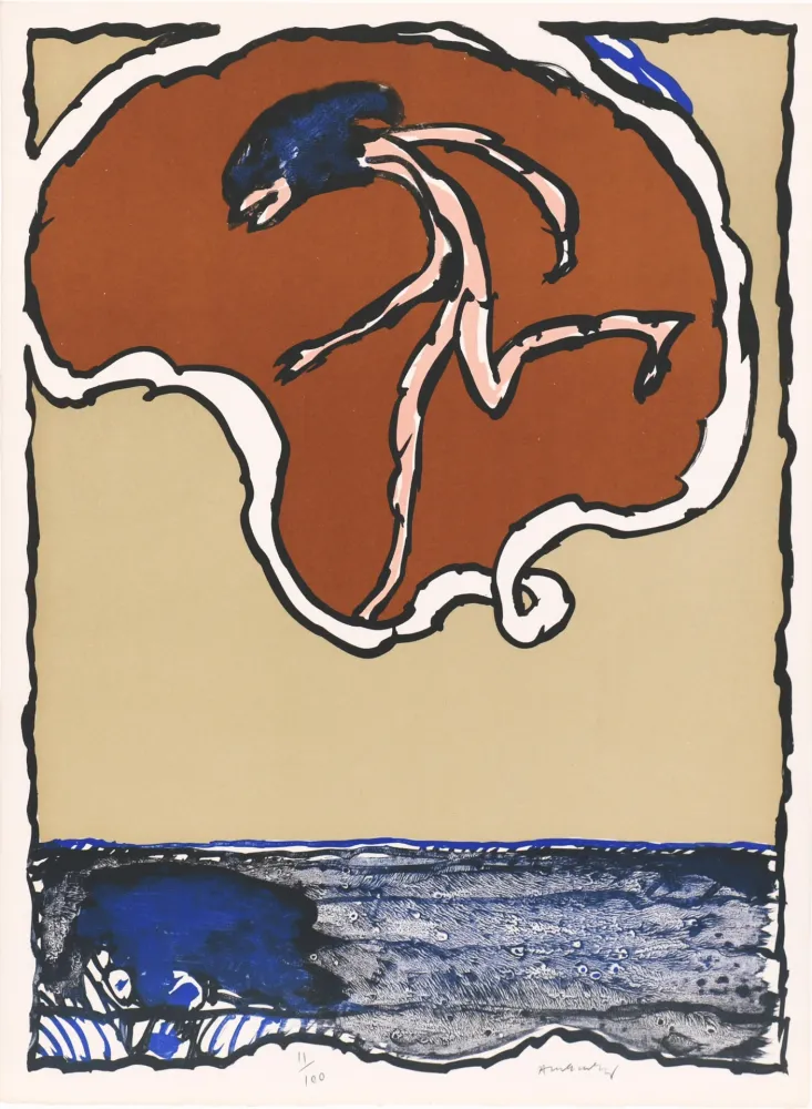 リトグラフ Alechinsky - Objets volants II