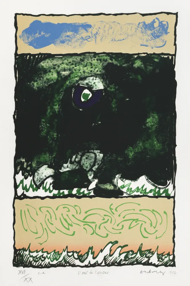 リトグラフ Alechinsky - Oeil de l'encre (L')