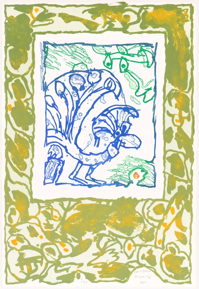 リトグラフ Alechinsky - Paon différencié