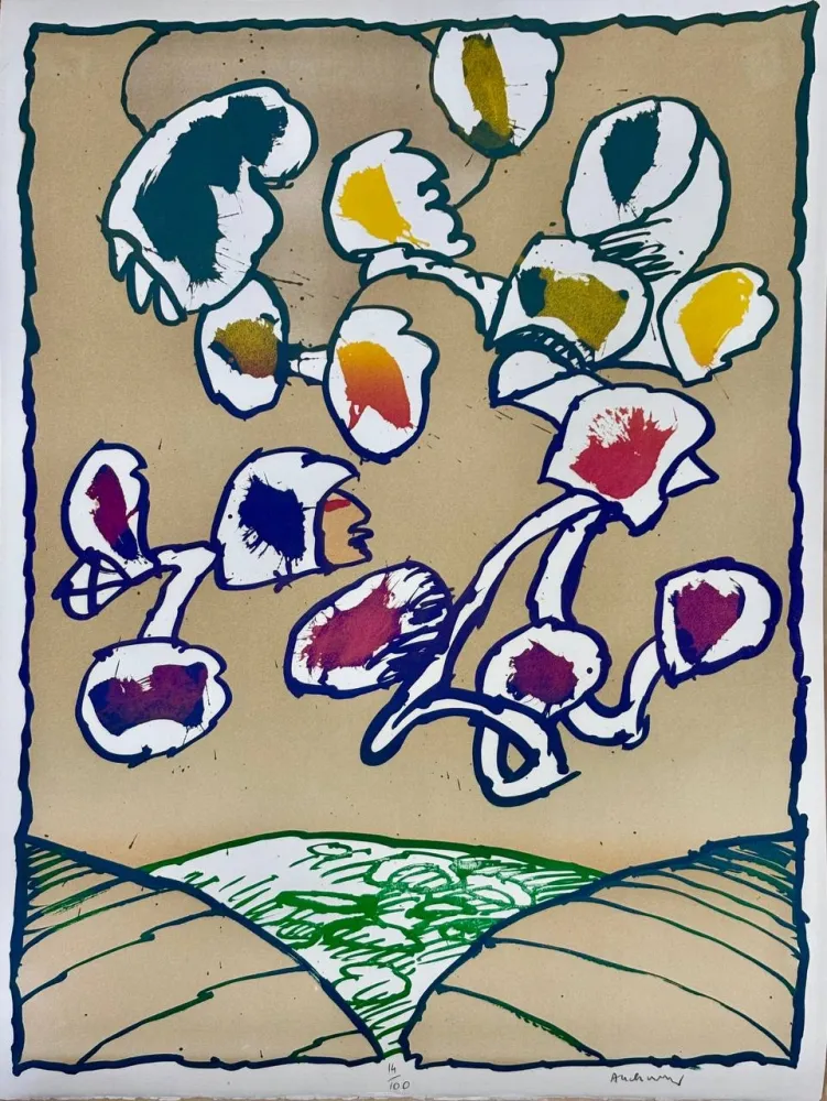 リトグラフ Alechinsky - Paris Flying Objects