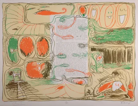 リトグラフ Alechinsky - Placard, 1975