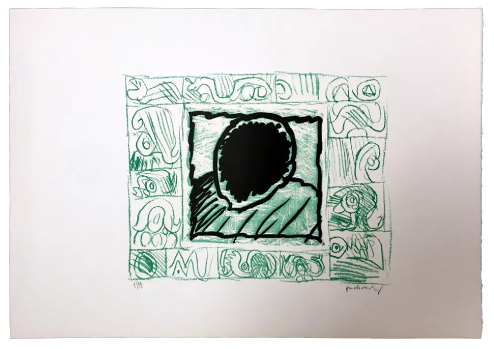 リノリウム彫版 Alechinsky - Planche VI