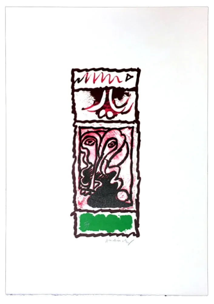 リノリウム彫版 Alechinsky - Planche X