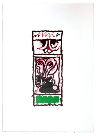 リノリウム彫版 Alechinsky - Planche X