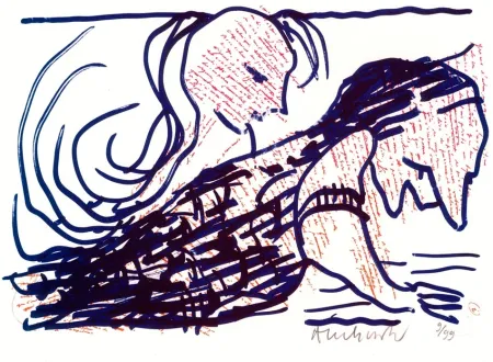 リトグラフ Alechinsky - Pointes et feutres