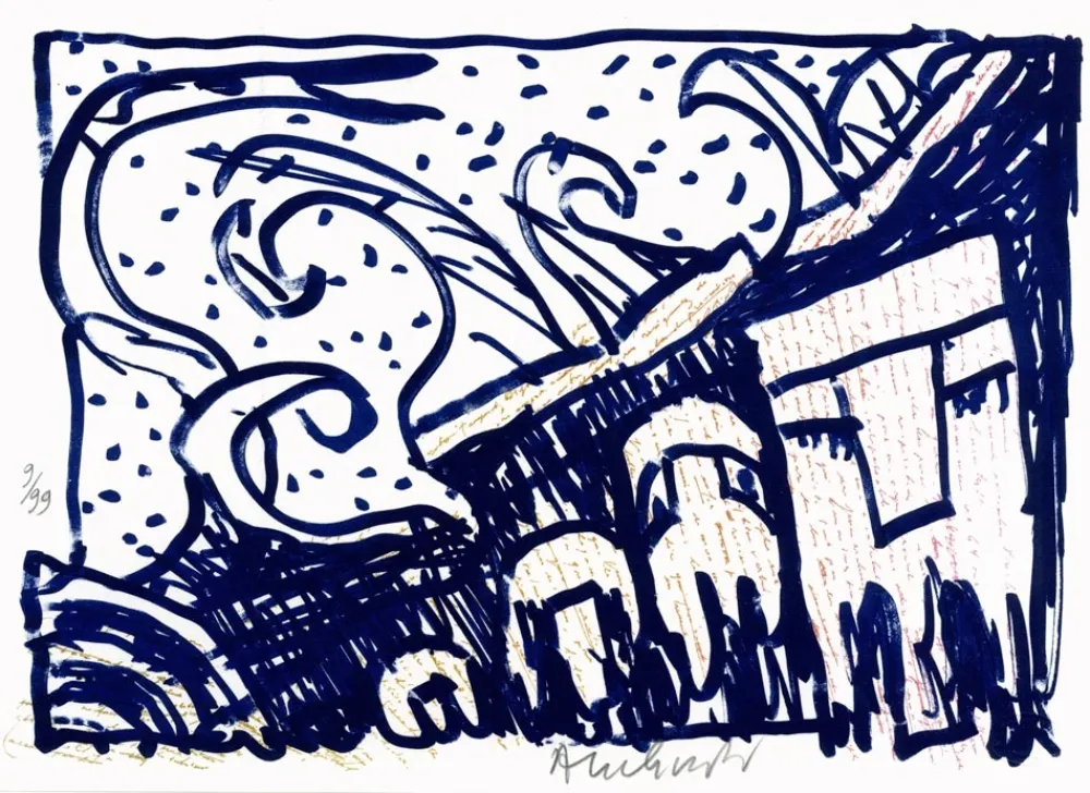 リトグラフ Alechinsky - Pointes et Feutres