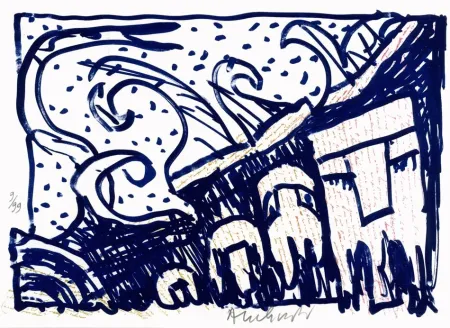 リトグラフ Alechinsky - Pointes et Feutres