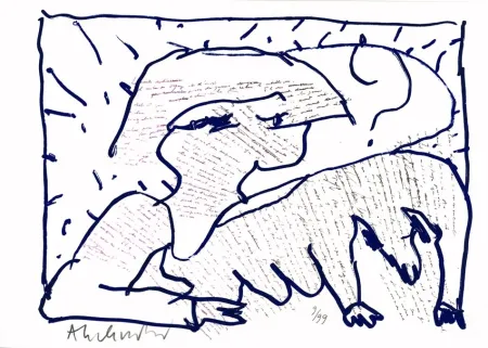 リトグラフ Alechinsky - Pointes et Feutres