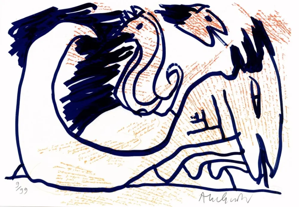 リトグラフ Alechinsky - Pointes et Feutres