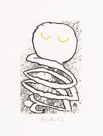 エッチングと　アクチアント Alechinsky - Pointes Planche V bis