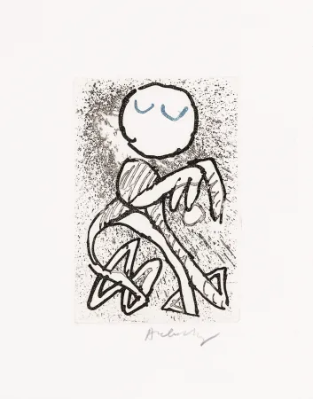 エッチングと　アクチアント Alechinsky - Pointes Planche XIV bis