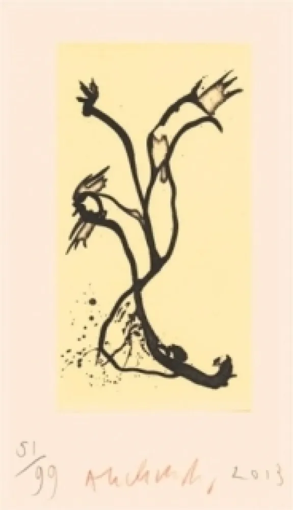 エッチング Alechinsky - Portrait aux 3 crayons