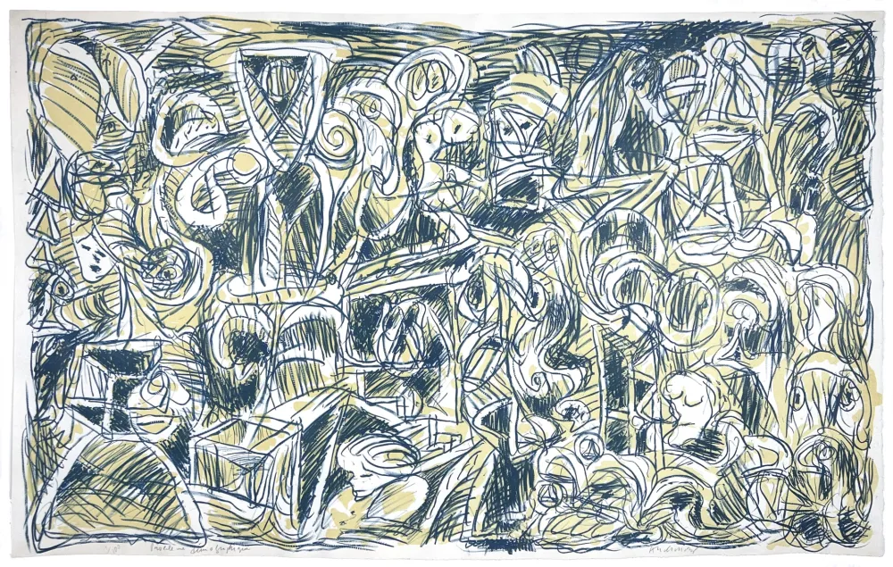 リトグラフ Alechinsky - Problème démographique