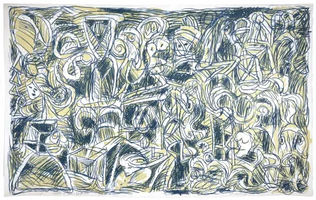 リトグラフ Alechinsky - Problème démographique