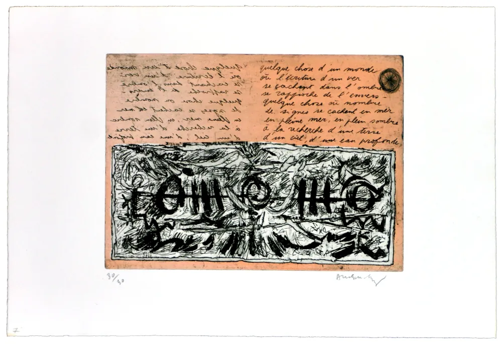 エッチング Alechinsky - Quelque chose d'un monde